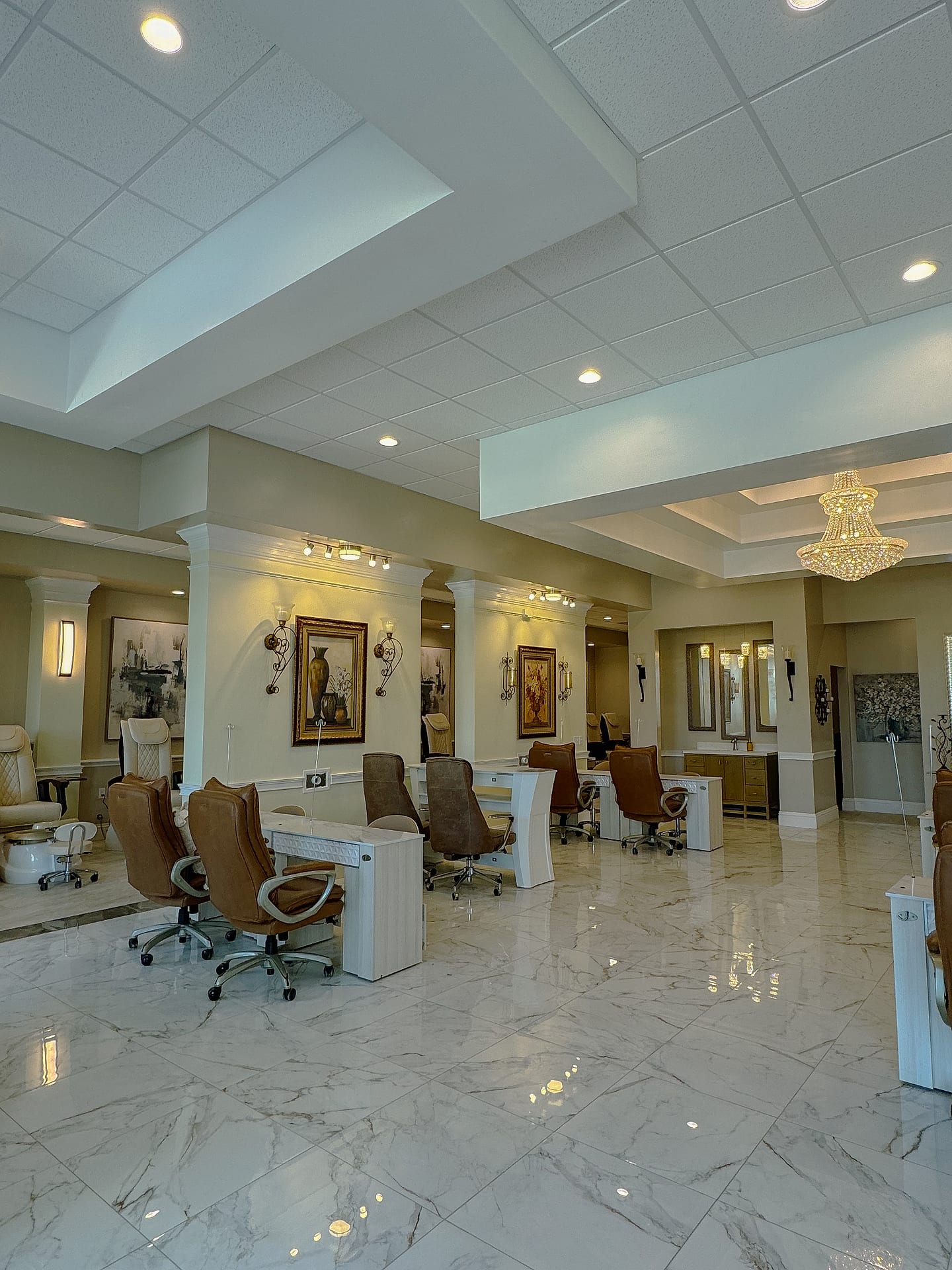Manicure and pedicure area at Palace Nail Spa in Midtown Tallahassee